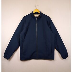 Golf Athleisure AdiPure by Adidas Mens Large Navy Blue Quilted Full Zip Jacket